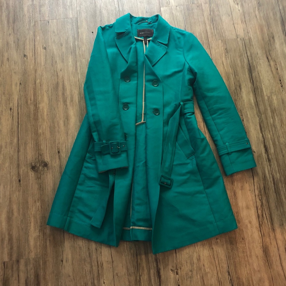 Barely worn turquoise trench coat